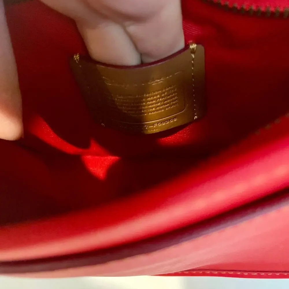 Coach x Disney Red Leather Patricia Saddle Bag Crossbody Mickey Ears